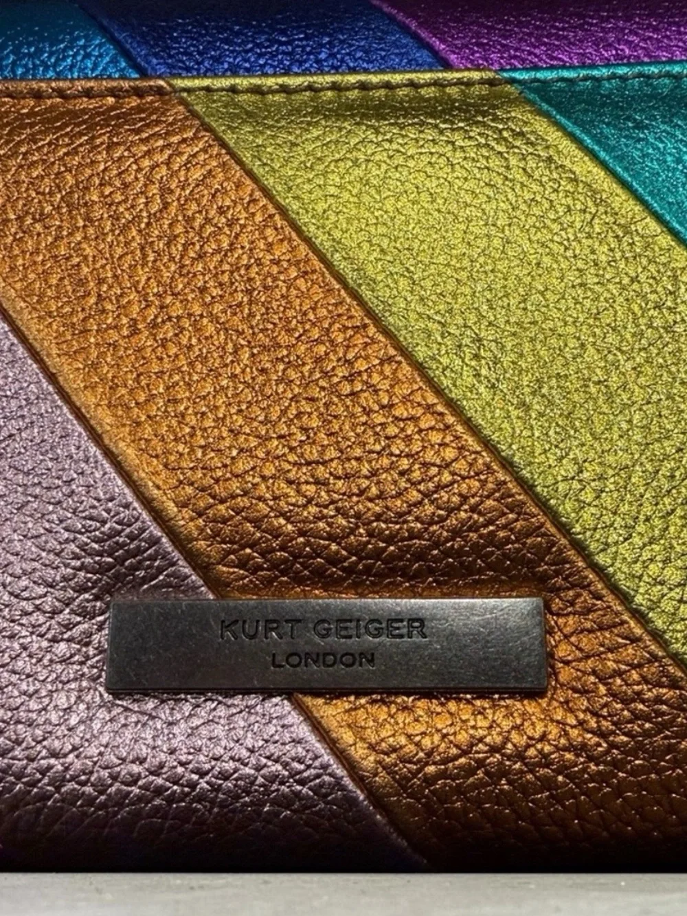 Kurt Geiger metallic Chevron multicolor shoulder Crossbody bag
